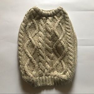 Tan cable knit dog sweater small medium